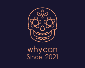 Mexico - Orange Mexican Skull logo design