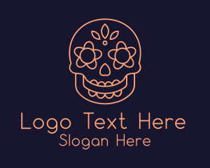 Orange Mexican Skull Logo