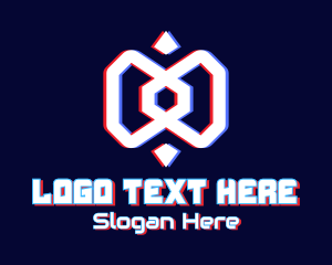 Telecom - Glitchy Video Game logo design