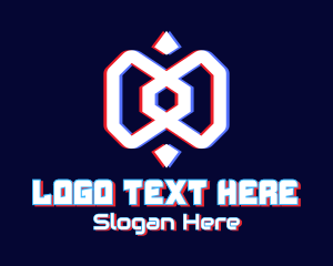 Techno - Glitchy Video Game logo design