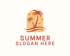 Summer Palm Tree logo design