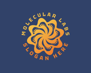 Molecular - Flower Wave Chemistry logo design