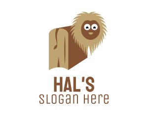 Brown - Shaggy Brown Lion Book logo design