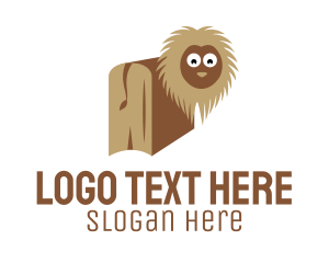 Education - Shaggy Brown Lion Book logo design