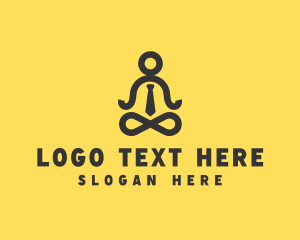 Businessman - Employee Yoga Meditation logo design