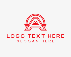 Red - Mechanical Automotive Letter A logo design