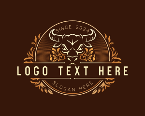 Vintage - Bull Buffalo Farm logo design