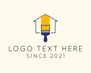 Residential - Home Paint Brush logo design