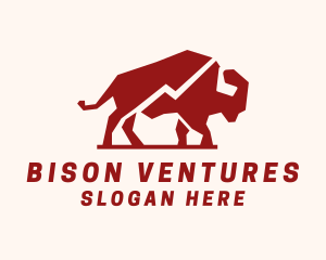 Red Wild Bison logo design