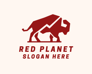 Red Wild Bison logo design