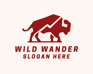 Red Wild Bison logo design