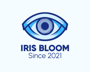 Iris - Blue Hypnosis Eye logo design