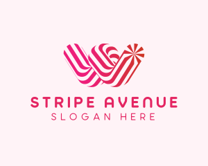 Striped - Striped Candy Letter W logo design