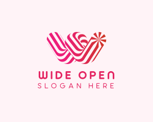 Striped Candy Letter W logo design