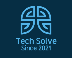 Solution - Blue Labyrinth Window logo design