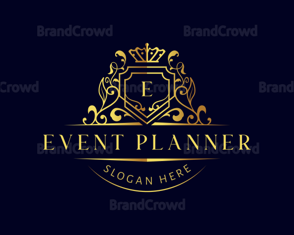 Elegant Crest Floral Crown Logo