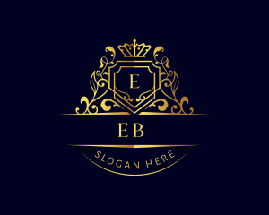 Elegant Crest Floral Crown Logo