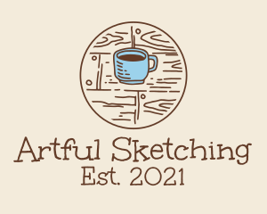 Coffee Cup Sketch logo design