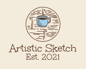 Coffee Cup Sketch logo design