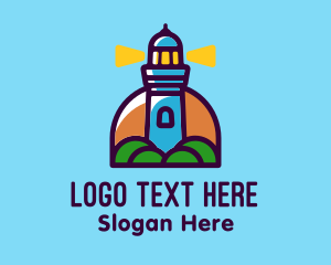 Tower - Island Lighthouse Tower logo design