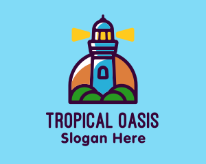 Island - Island Lighthouse Tower logo design