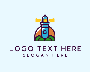 Bay - Island Lighthouse Tower logo design