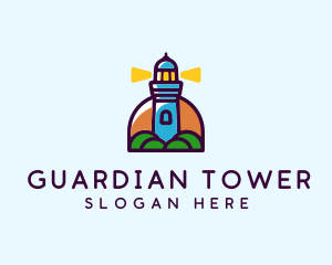 Island Lighthouse Tower  logo design