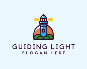 Island Lighthouse Tower  logo design