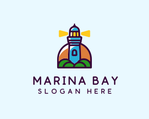 Island Lighthouse Tower  logo design