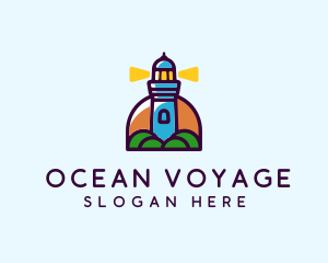 Island Lighthouse Tower  logo design