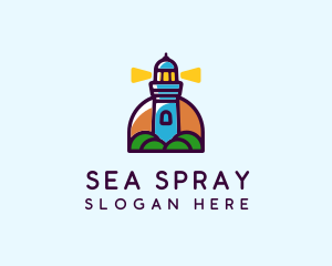 Island Lighthouse Tower  logo design