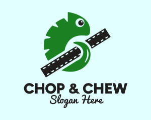 Chameleon - Green Lizard Film logo design