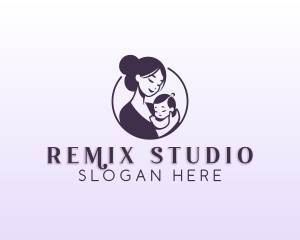 Mom Child Adoption logo design