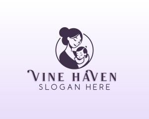 Mom Child Adoption logo design