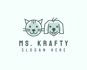 Cat Dog Pet Care Logo
