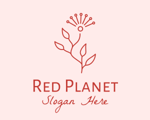 Minimalist Red Flower  logo design