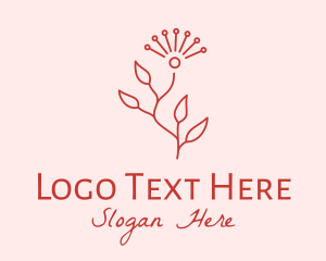 Bloom - Minimalist Red Flower logo design