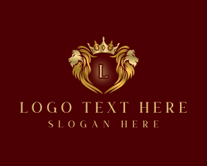 High End - Luxury Lion Crown logo design