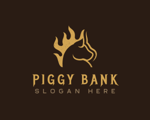 Pork Fire Pig logo design