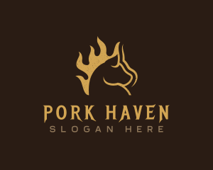 Pork Fire Pig logo design