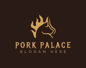 Pork - Pork Fire Pig logo design