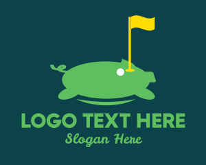 Piggy Bank - Golf Tournament Pig logo design