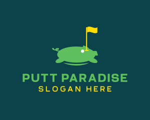 Putt Putt - Golf Tournament Pig logo design