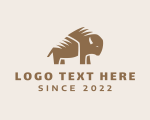 Brown - Bison Cattle Livestock logo design
