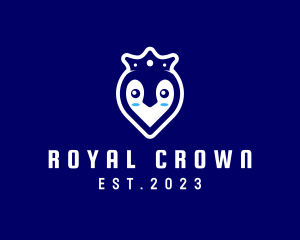 Royal Penguin Heart logo design