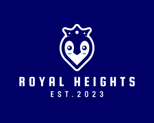 Royal Penguin Heart logo design