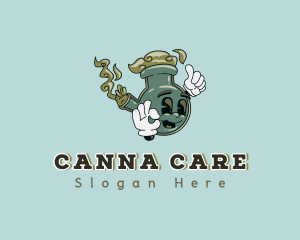 Cannabinoid - Hippie Marijuana Bong logo design