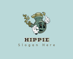 Hippie Marijuana Bong  logo design