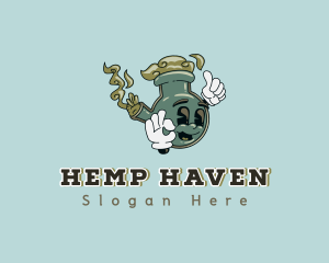 Hippie Marijuana Bong  logo design