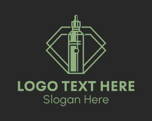 Nicotine - Green Vape Badge logo design